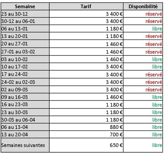 Planning taniere hiver 23 25