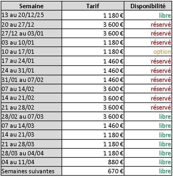 Planning taniere hiver 2025 27